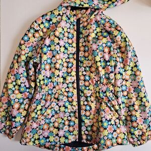 Wonder Nation Girls Multicolor Floral Rain Jacket XS